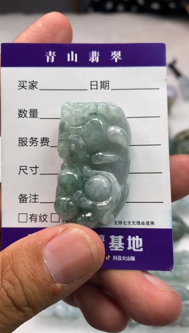 翡翠未镶嵌颈饰多人貔貅