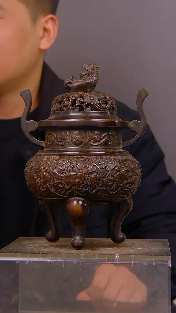 牵**海山水铜缘紫铜香炉结缘1111