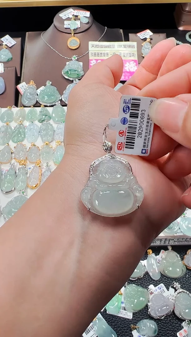 【闪购商品】翡翠吊坠(不含链)18K金镶嵌佛公吊坠693