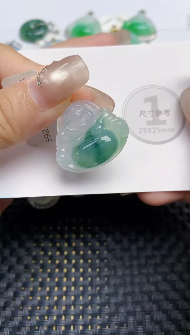 颈饰18K金镶嵌翡翠天然缅甸A货翡翠百元以上9元证书费自理