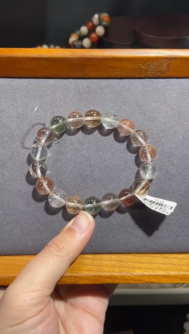 未镶嵌手串水晶11号链接-11咪+兔毛水晶手串