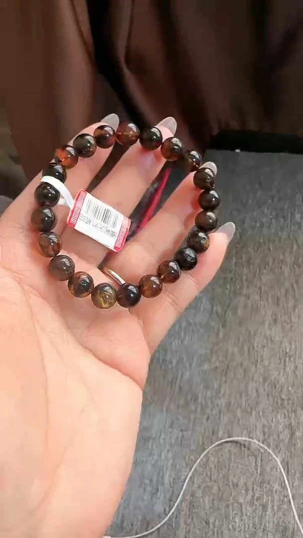 【闪购商品】琥珀手链未镶嵌规格9微瑕翁珀手串#13