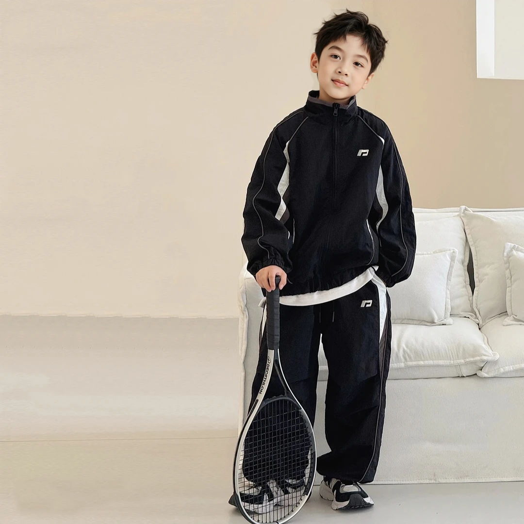 【品牌】男童中大童春秋季韩版休闲拼接时尚宽松休闲长袖潮儿童套装