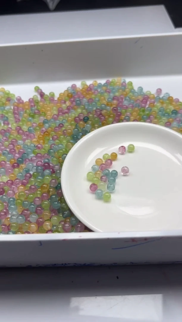 未镶嵌颈饰碧玺w2501彩虹碧玺6mm*50颗