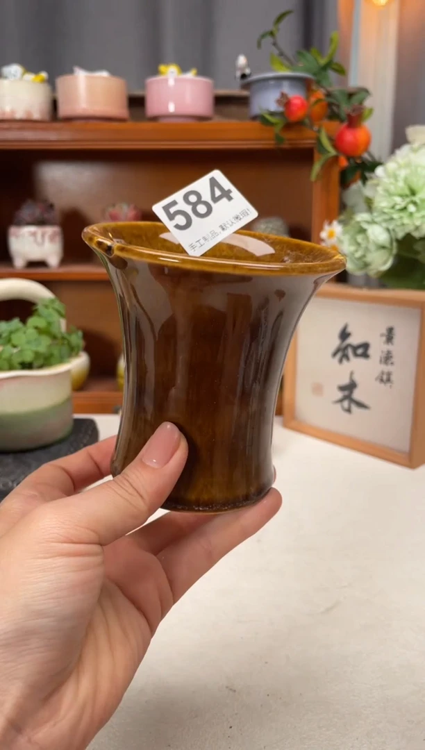 瓷片584知木小芳花盆