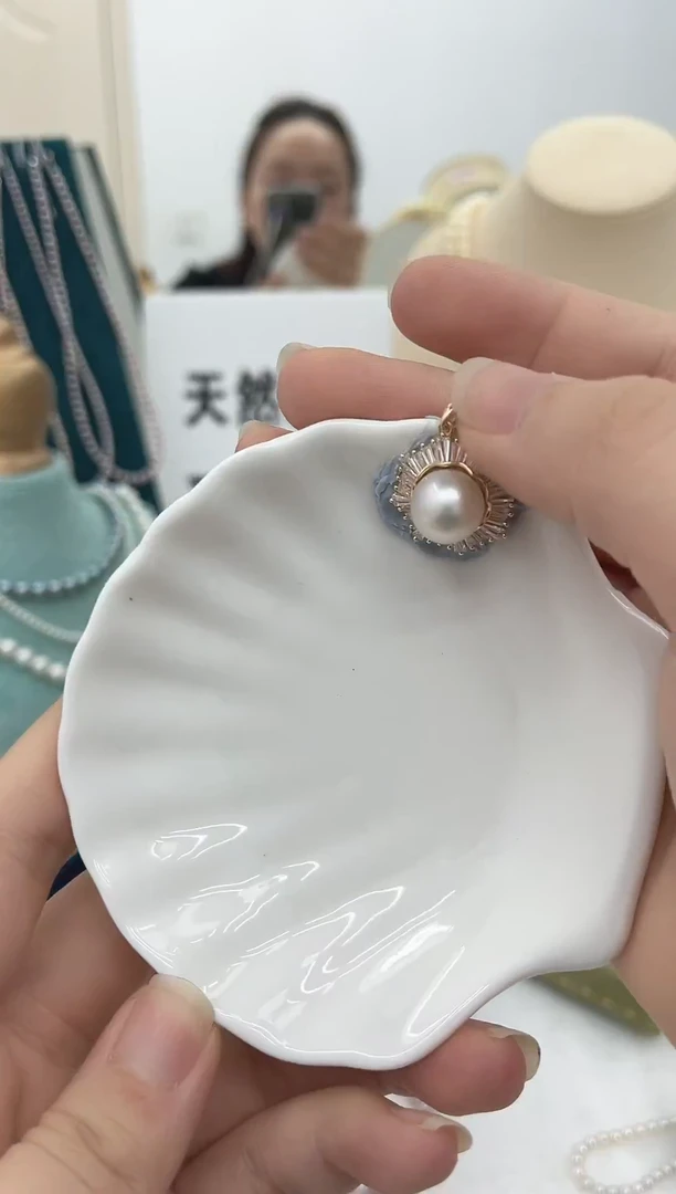 吊坠(不含链)银S925镶嵌海水珍珠澳白吊坠