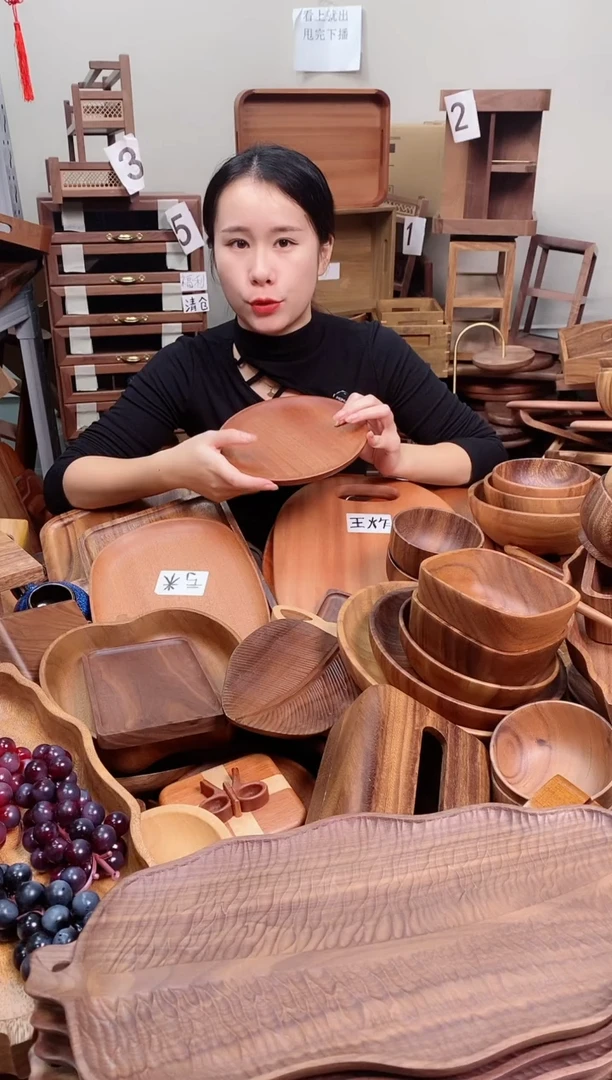 木  乌檀木圆盘20*2cm  整木