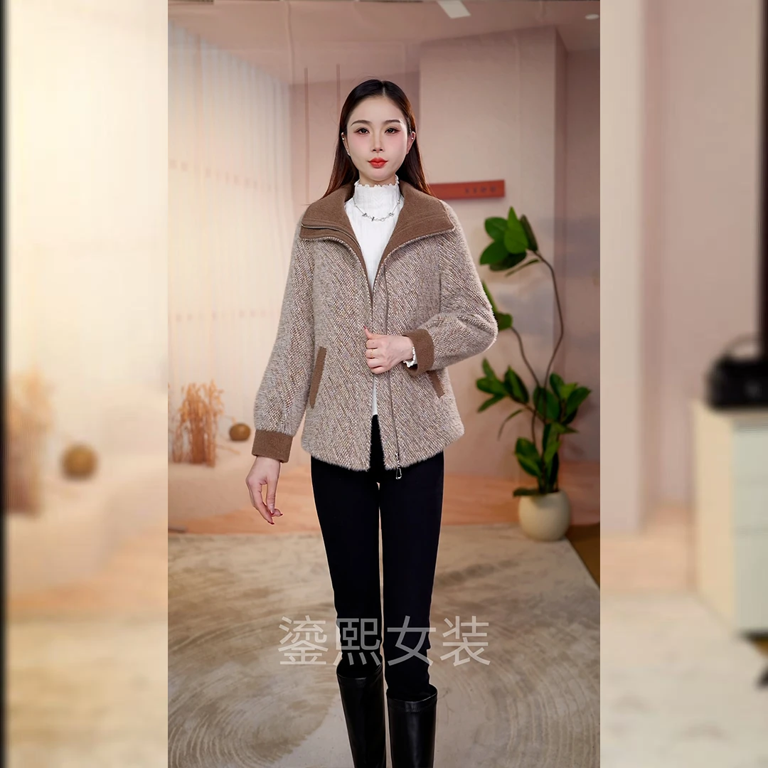 【鎏熙女装】25A-871 高贵时尚加棉外套修身洋气显档次女秋冬季外套