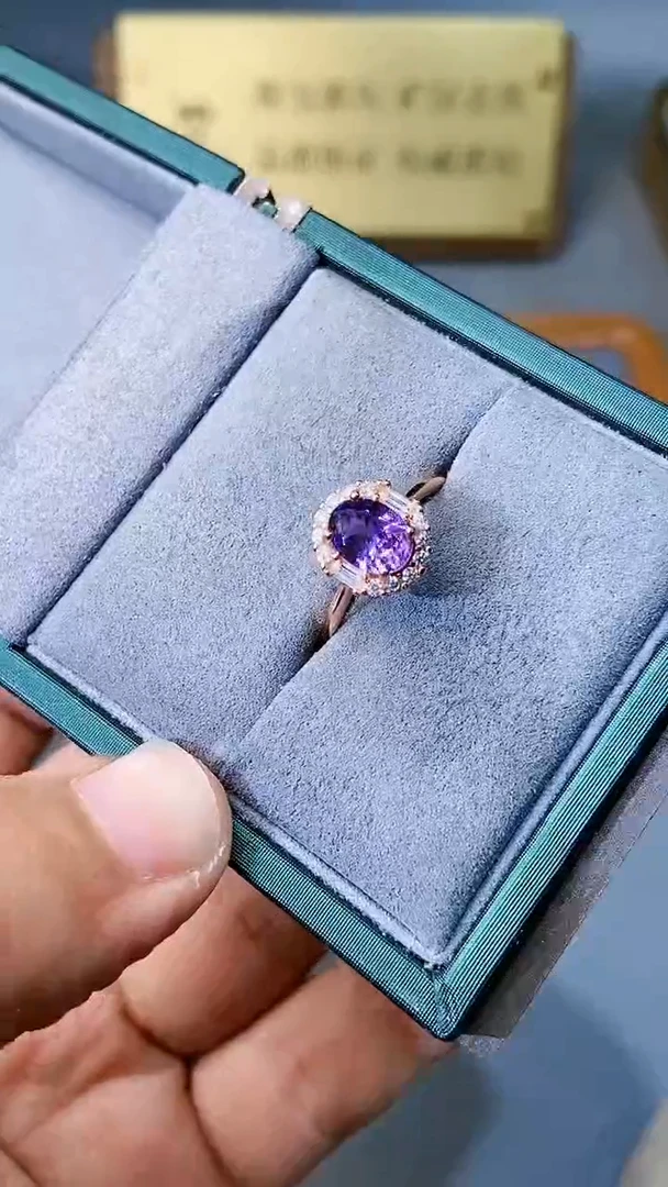 【闪购商品】彩色蓝宝石戒指银S925镶嵌354