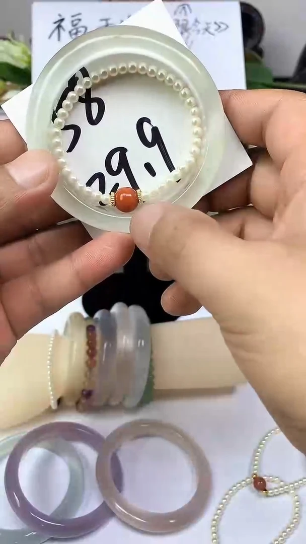 石英质玉手镯未镶嵌58圈口白月光