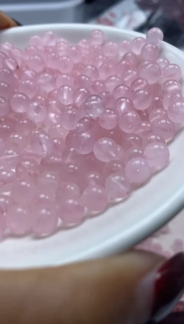 【闪购商品】水晶颈饰未镶嵌w934粉水晶6mm*60颗