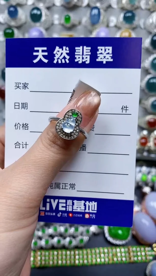 【闪购商品】翡翠戒指银S925镶嵌0075