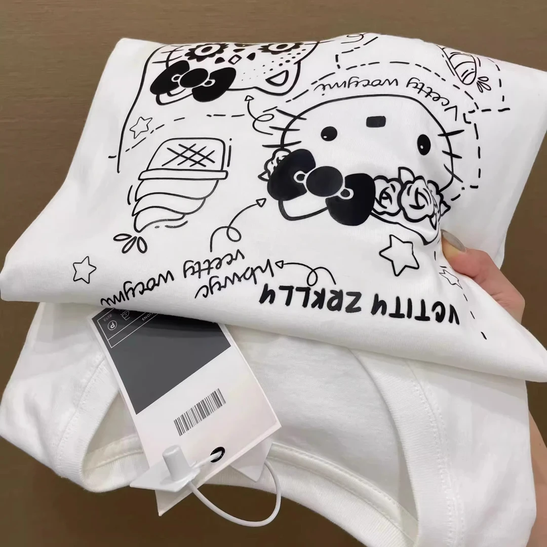 100%纯棉300克重磅宽松休闲圆领套头上衣男女夏潮酷印花短袖t恤