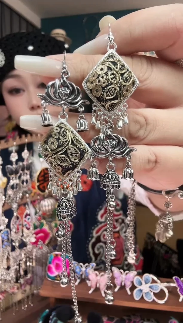 刺绣纯手工民族风刺绣耳环