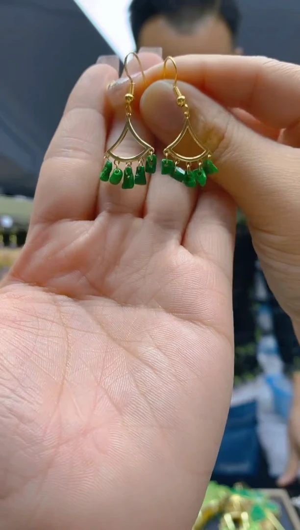 【闪购商品】翡翠耳饰合金284翡翠耳钩