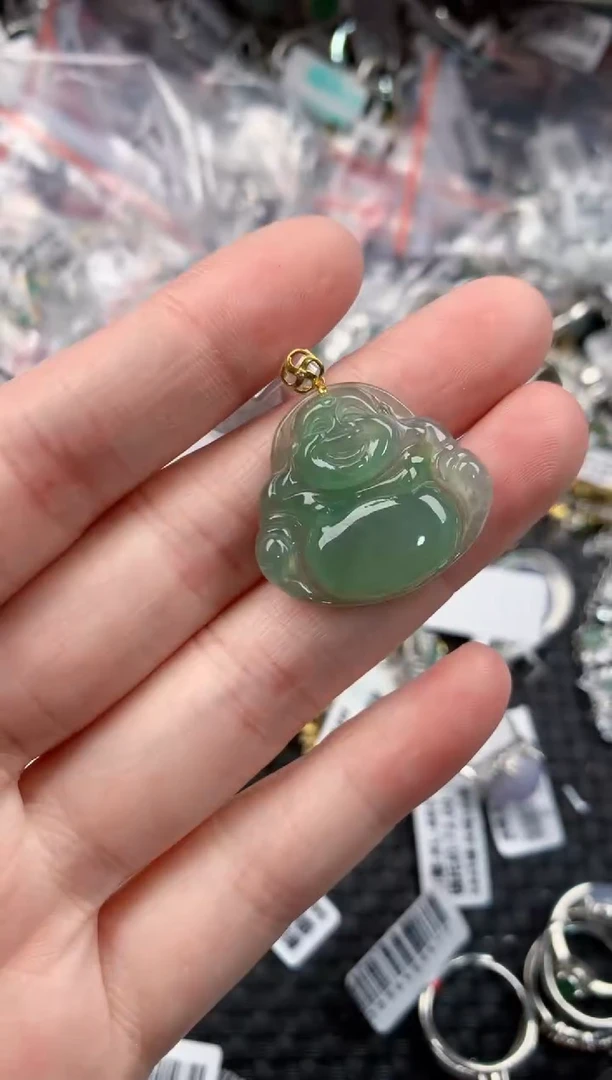 18K金镶嵌戒指翡翠666           6