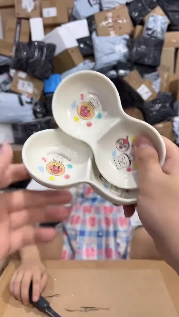 瓷片面包超人花生蘸料碟2件套