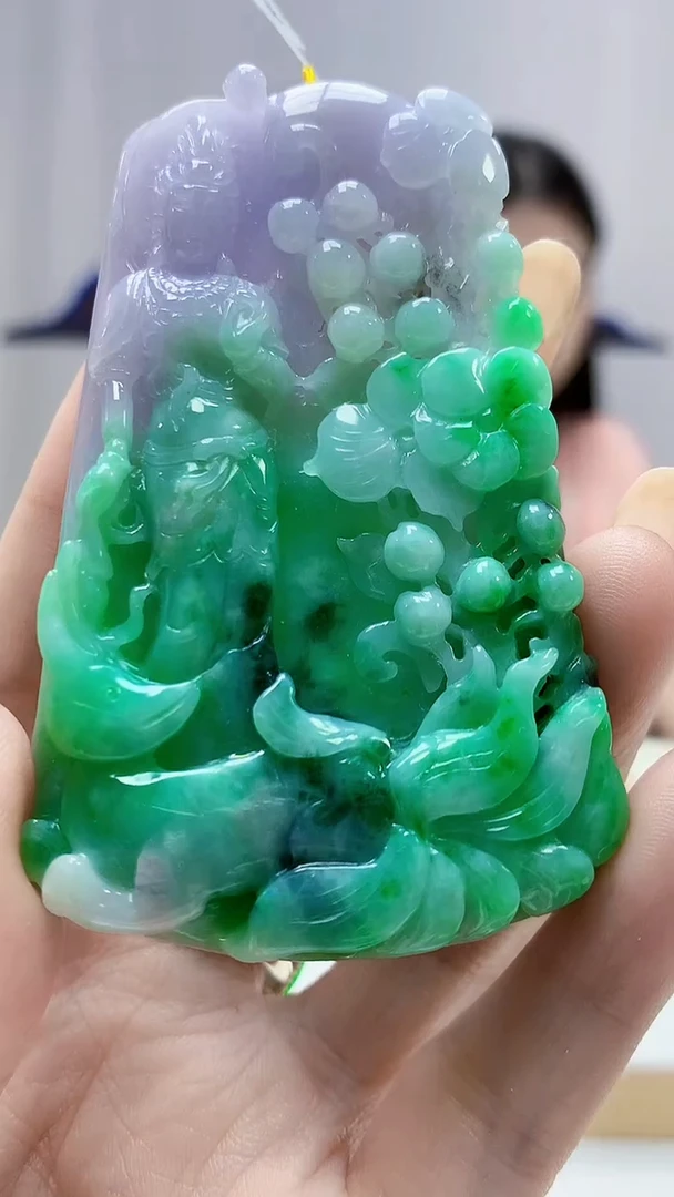 未镶嵌定制翡翠4812DD-毛货挂件75