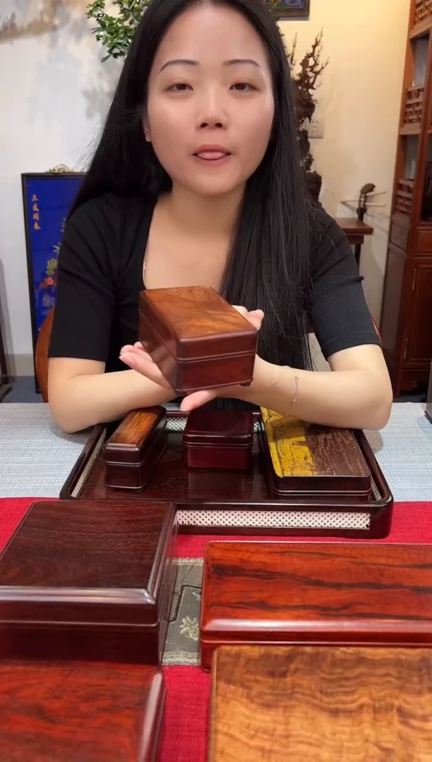 紫檀木类成套家具紫檀嵌黄花梨高级文盒