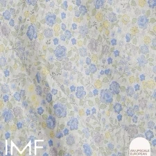 小花布仓库 棉质2色白色底部黄绿蓝小碎花布料夏 宽1.1米