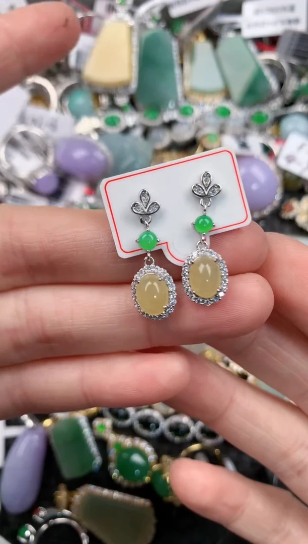 银S925镶嵌戒指翡翠444     9