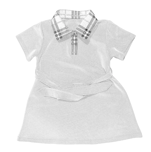 【正伟潮童】077儿童女童夏季新款时尚洋气经典POLO粉色半袖连衣裙