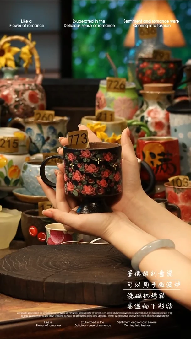 陶瓷773景德镇高温釉下彩手工手绘款式