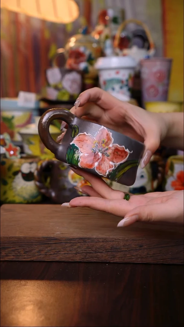 杯子陶泥垚手作 景德镇手工手绘陶瓷器物