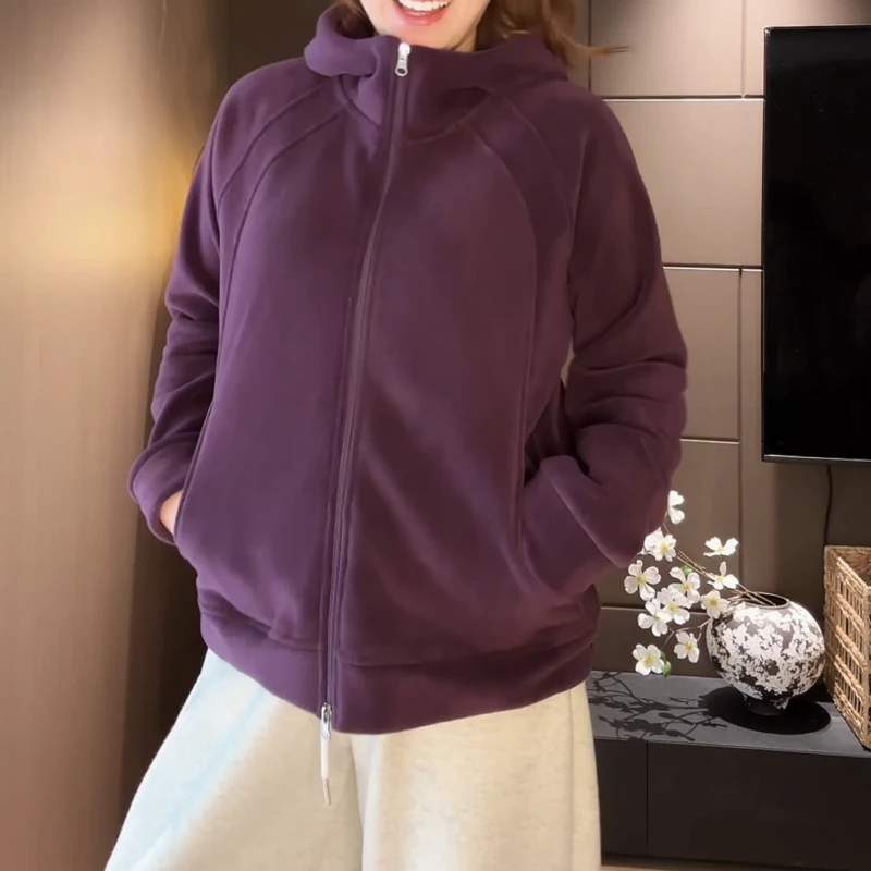 秋冬新款连帽卫衣宽松加厚保暖拉链开衫上衣LK2507566