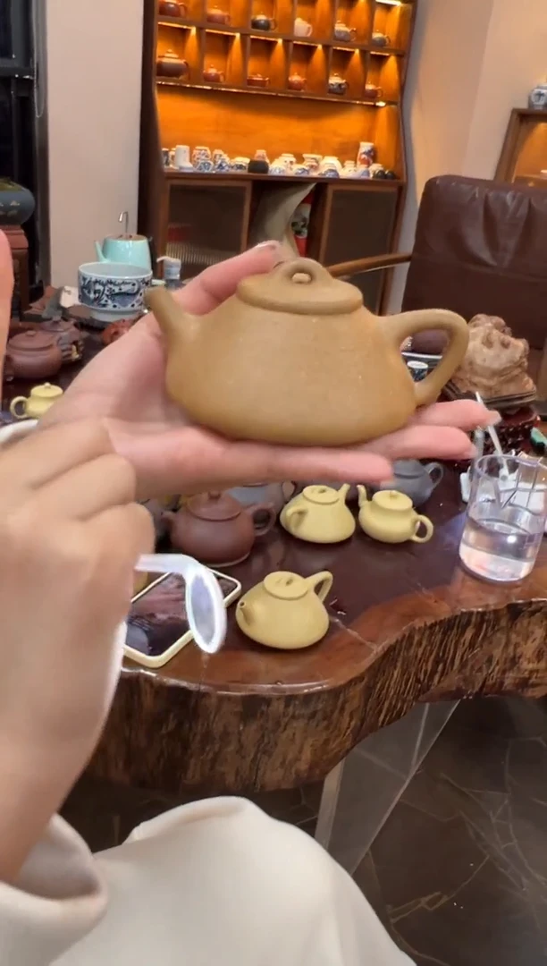 【闪购商品】紫砂茶壶【头哥手工壶】子冶石瓢黄金段光素