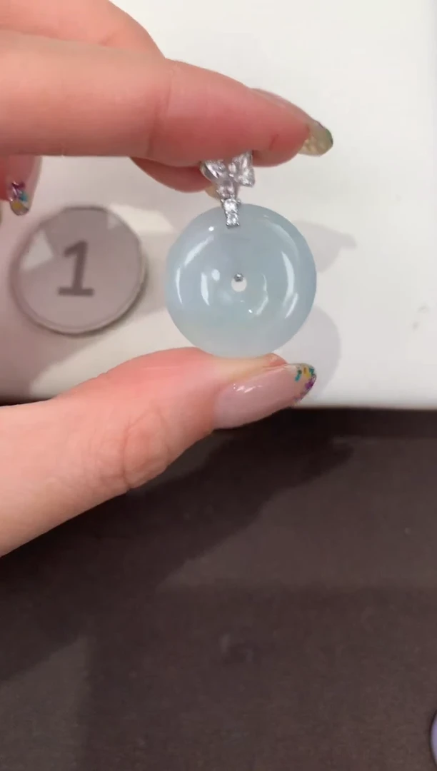 颈饰银S925镶嵌翡翠天然缅甸A货翡翠