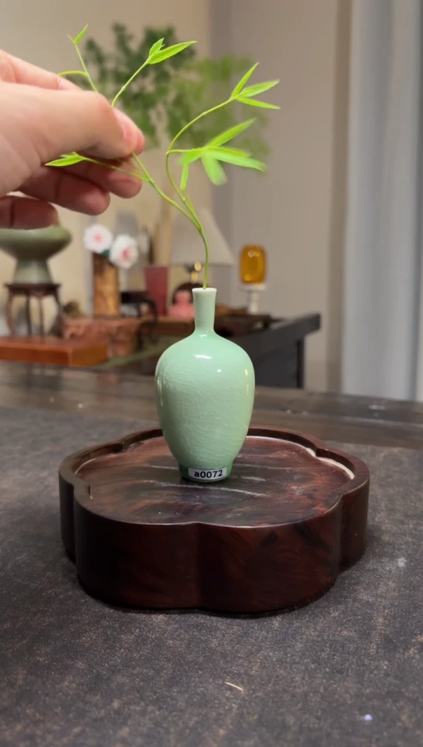 瓶插花陶瓷小花瓶中式小摆件（不含花）