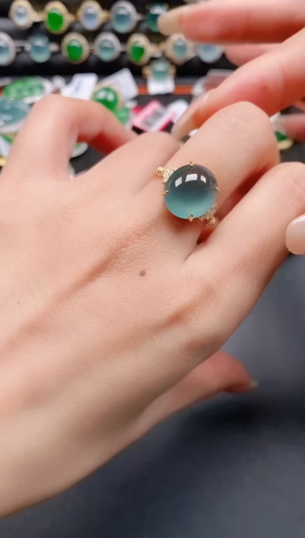 银S925镶嵌戒指翡翠11111