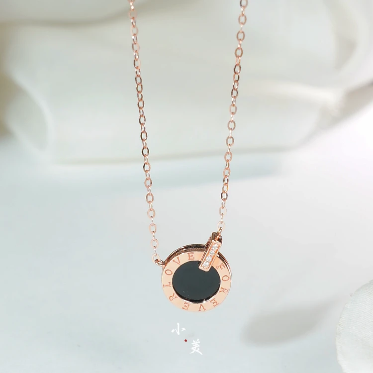 18K金钻石圆饼套链项链 Z1138