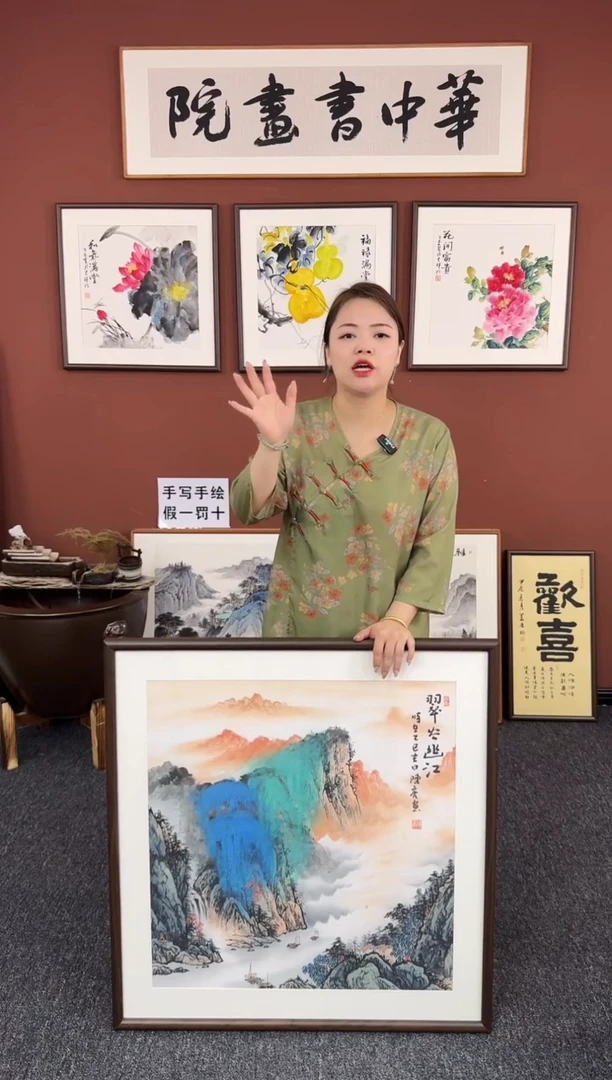 国画山水80*80绘画作品