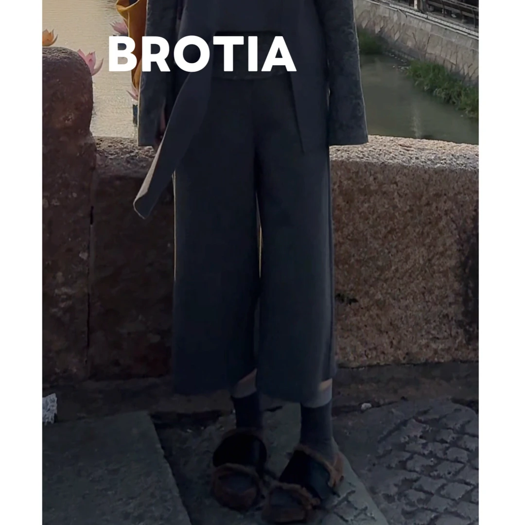 BRA 【羊毛八分裤】25秋冬醋酸羊毛高级感时尚直筒裤八分裤