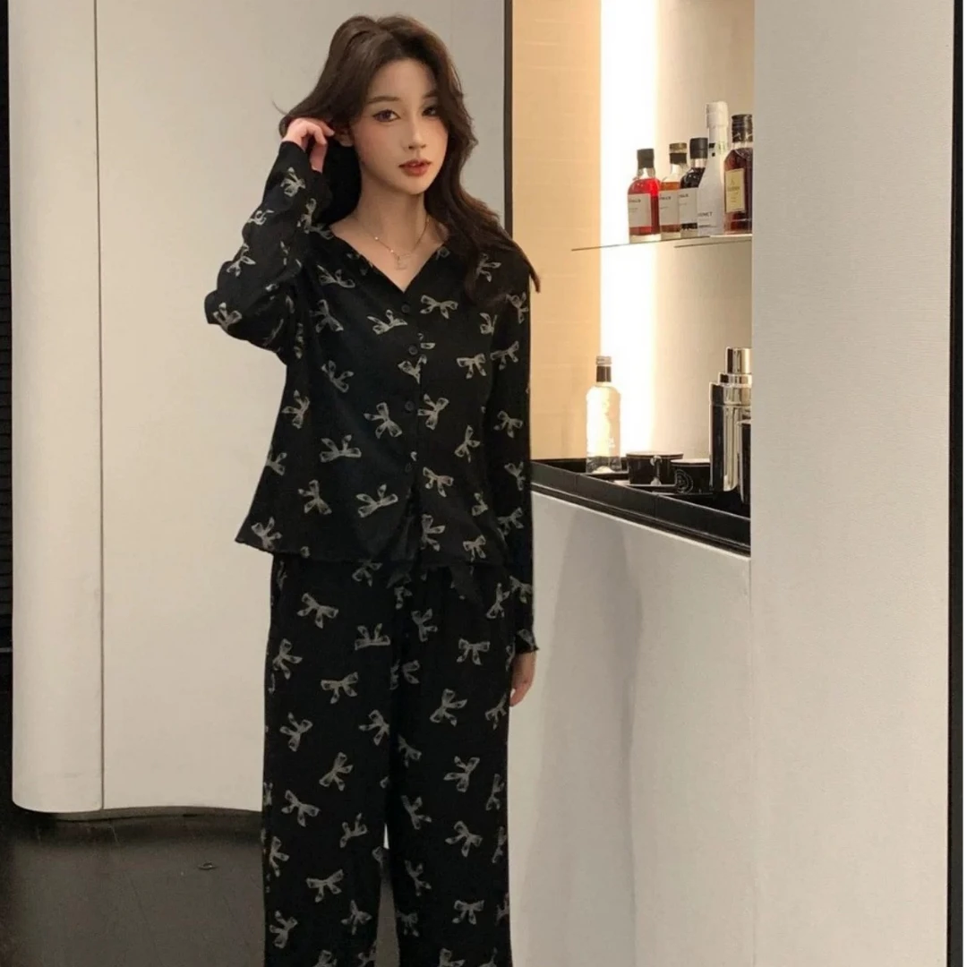 2025新款微醺小姐睡衣女套装春秋装春秋季高级感长袖长裤家居服
