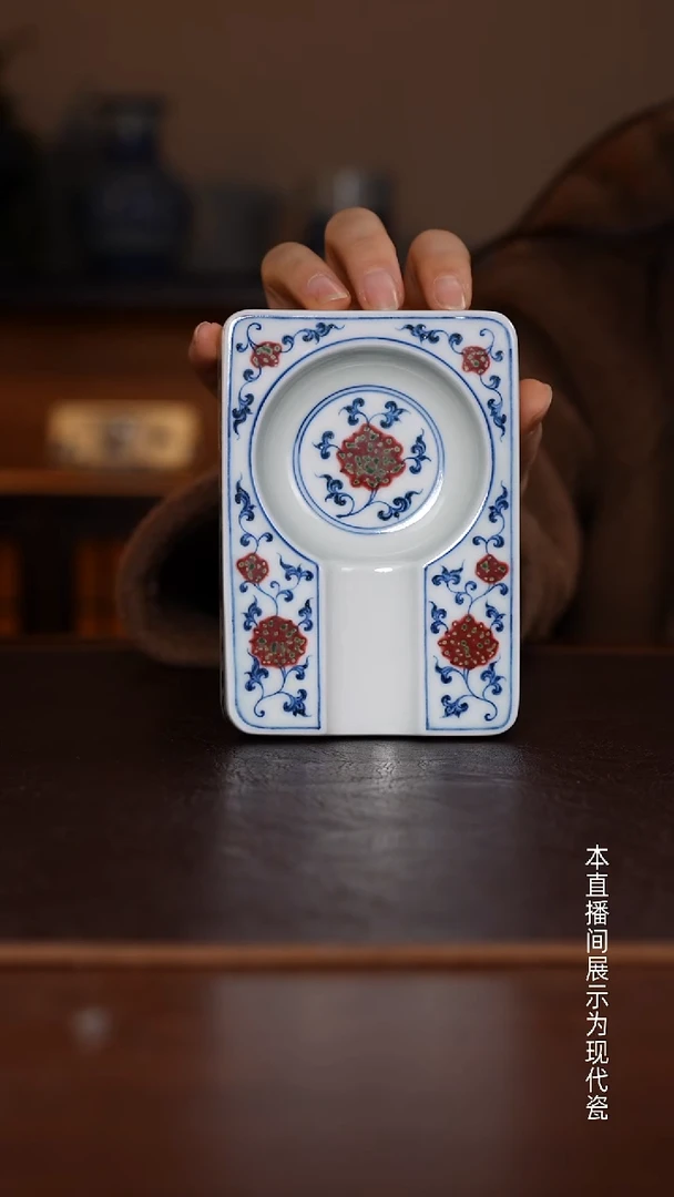 景德镇和然窑-纯手工手绘原矿青花釉里红茄缸