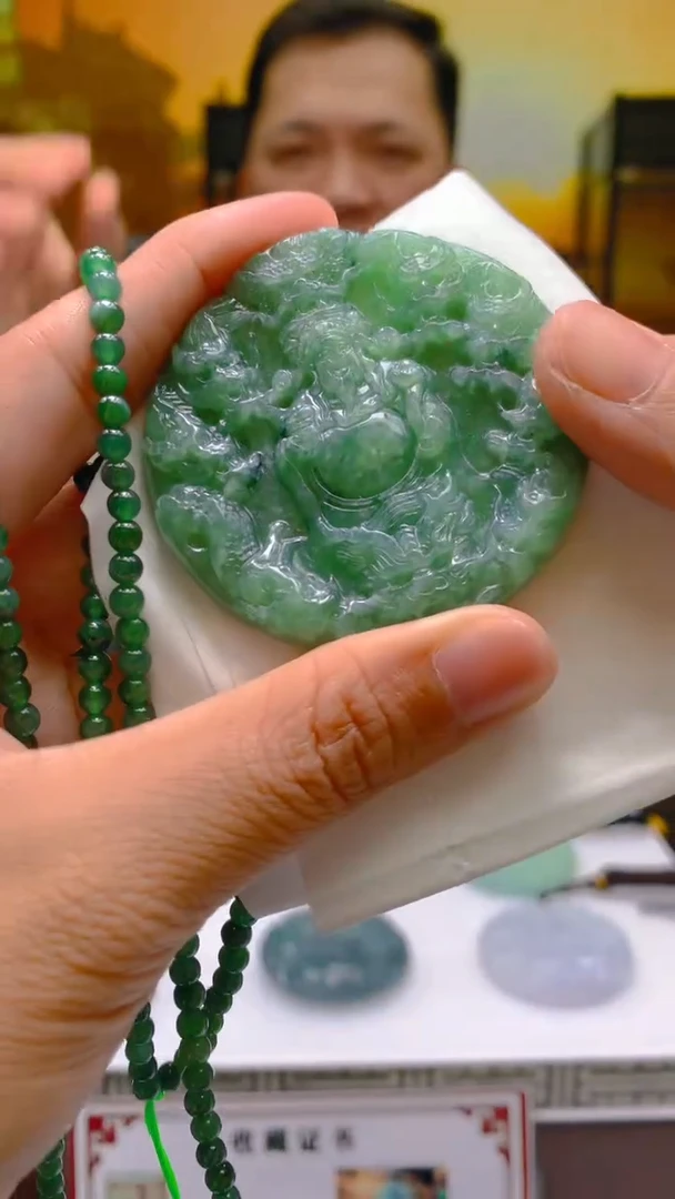 定制翡翠未镶嵌毛货闪购链接XDS012带珠链