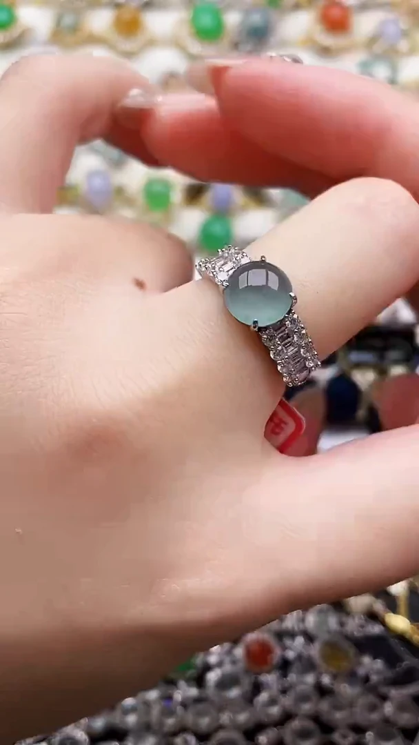 银S925镶嵌戒指翡翠49