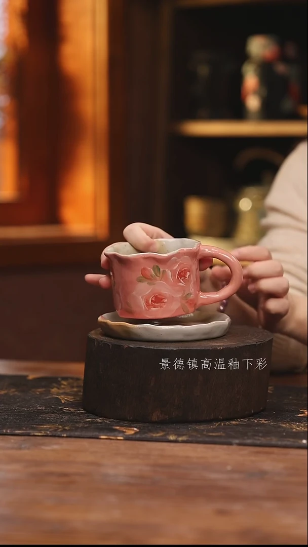 陶瓷景德镇高温釉下手绘陶瓷@L005@