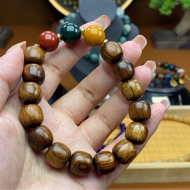 黄花梨珠串1.2花梨桶珠红绿灯【924】无礼盒
