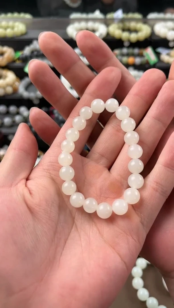 【闪购商品】和田玉手串未镶嵌青海新坑卡10微色差