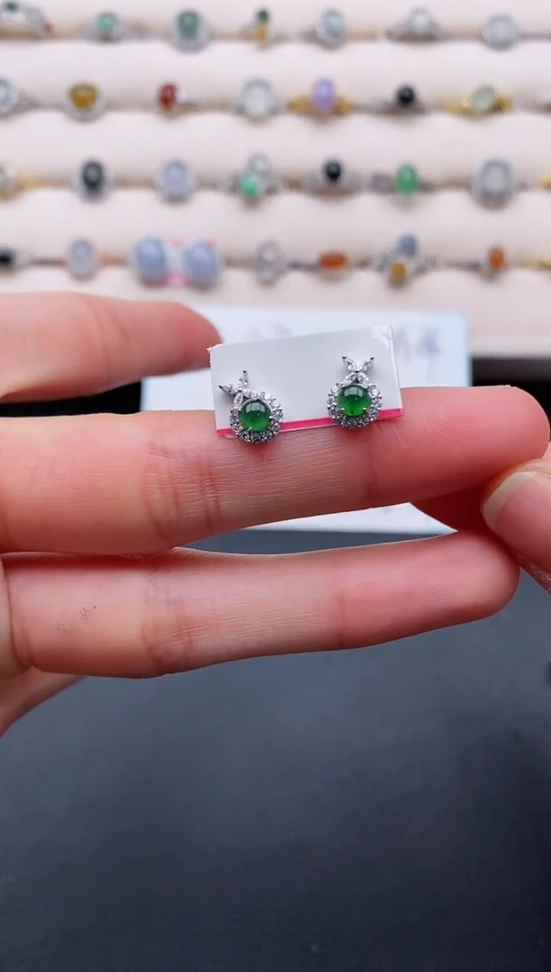 银S925镶嵌戒指翡翠111111111+9