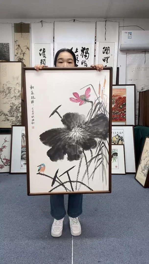 国画62*92实木画框京东包邮手绘