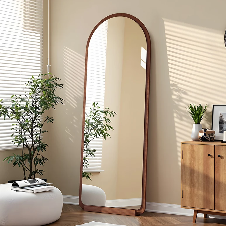 网红中古风穿衣镜家用客厅大镜子全身镜落地镜北欧复古卧室试衣镜