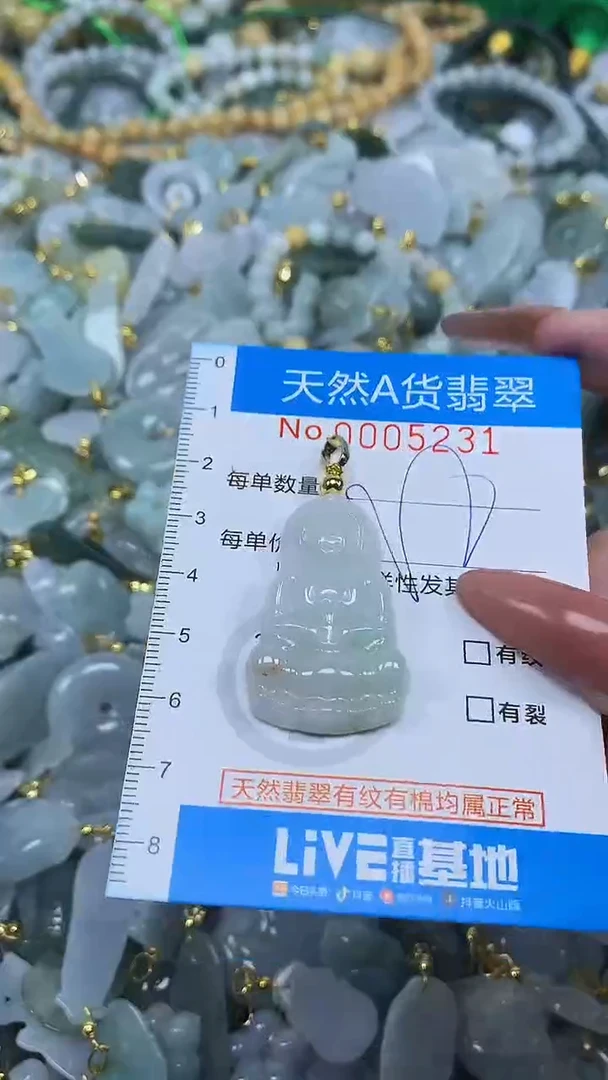 颈饰未镶嵌翡翠净货挂件-5231