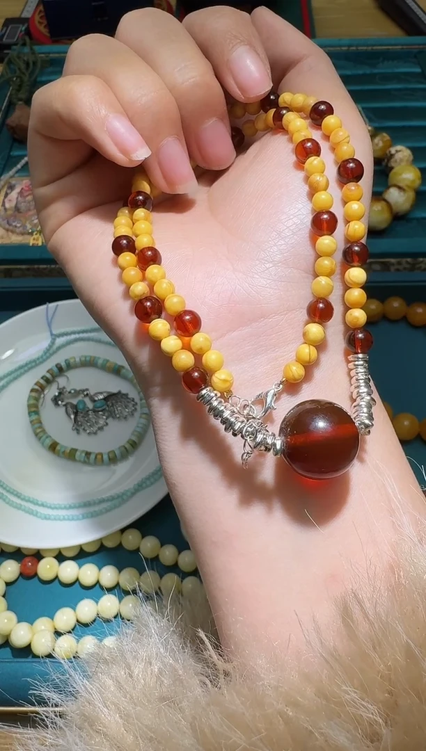 琥珀颈饰未镶嵌多样性发一件 333