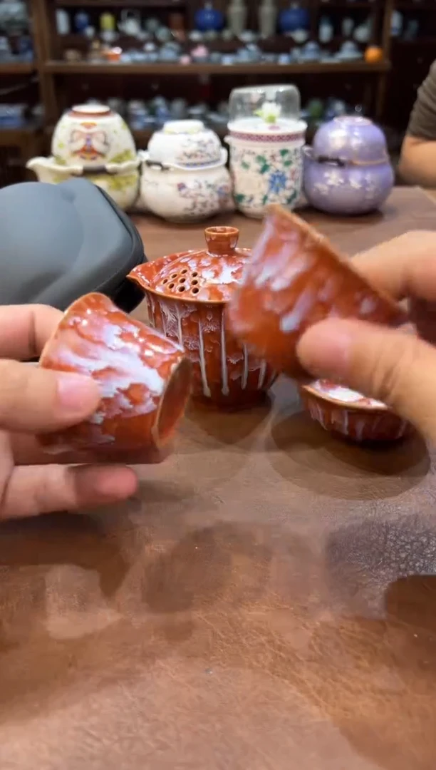 真的很便宜超好看会开片的旅行茶具