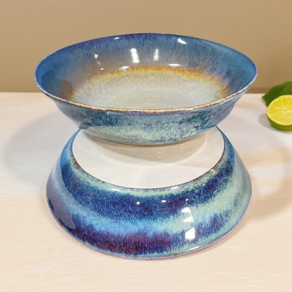 釉下彩窑变复古元素异形精美陶瓷家用餐具7.8英寸碗